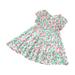 Toddler Kids Baby Girls Cute Dress Summer Round Neck Print Flying Sleeve Dresses Ruffle Sleeveless Dress