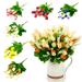 UDIYO 1/2 Bouquet 15 Heads Tulips Artificial Flowers Spring Wreath Wedding Bouquet Home Decor-13.78