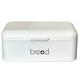 White Bread Bin Metal Chrome Handle Large Food Loaf Storage Kitchen Container 42cm