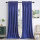 SANCHUNG Blue Velvet Curtains for Living Room Decor 46 Width x 54 Length Inch Blackout Thermal Insulated 2 Panels Rod Pocket Darkening Drapes for Bedroom