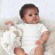 Anano Black Reborn Baby Doll 24inch Realistic Baby Doll African American Toddler Dolls Mixed Girl Vinyl Limbs Curly Hair Real Looking Biracial Baby Doll