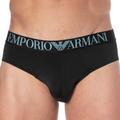 Emporio Armani All Over Eagle Microfiber Briefs - Black S