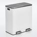 mDesign Metal Steel 60-Liter Large Dual Compartment Step Trash Can Stainless Steel in Gray/White | 25.6 H x 23 W x 14.17 D in | Wayfair 20639MDK