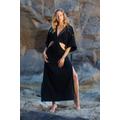 Black Cut Out Long Dress/ Organic Cotton Kaftan/ Boho Dress