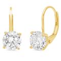 4 Ct Brilliant Round Cut Drop Dangle Conflict Free Natural Diamond Vs1-2 Color J-K Yellow Solid 14K Or 18K Gold Earrings Lever Back