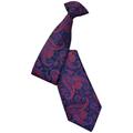 Men's Black, Red & Royal Blue Paisley Clip On Tie