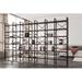 17 Stories Dark Walnut Color 142"W x 85"H Room Divider Bookcase Metal in Black/Brown/Yellow | 85 H x 142 W x 12.6 D in | Wayfair