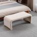 New Boucle Fabric Storage Ottoman Modern Bedroom Bench Footstool Shoe Bench, Upholstered Shoe Bench, Beige