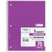 2PC Mead 7-1-2 In. W. x 10-1-2 In. H. 70-Sheet 1-Subject Side-Spiral Notebook ST54891 970662