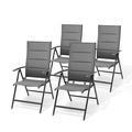Crestlive Products Set of 4 Aluminum Chairs Outdoor Folding Dining Chairs Gray