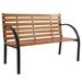 Gzxs 48 Hardwood Park Seat Outdoor Iron Frame Patio Garden Bench Black & Natural