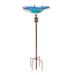 fliptrade Tall Glass Birdbath Birdfeeder with Metal Stake Garden Yard Outdoor - 12.2 L x31.1 H