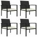 Tomshoo Patio Dining Chairs 4 pcs Poly Rattan Black