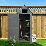 Outdoor Wooden Garden Storage Shed Storage Cabinet Tool Shed Lockable Wooden Garden Shed Gray-30.3â€�L X 21.3â€�W X 70.5â€�H