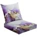 2-Piece Deep Seating Cushion Set Purple gold abstract marble liquid ink art painting paper Image Outdoor Chair Solid Rectangle Patio Cushion Set
