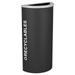 Ex-Cell Kaiser RC-KDHR-R BLX 8 Gallon Half Round Recycling Receptacle with Recyclables Decal Black Texture