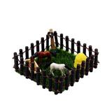 1/12 Scale Horse Stall Horse Barn Set Miniature Horse Stable Playset Toys Simulation Pretend Play Dollhouse Farm Animal Toys for Children brown fence