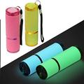 Portable 9 LED Glow in Dark Flashlights 4 Pack Rubber Coated Small Flashlights with Straps Handy Lights for Camping Hiking Indoor