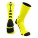 Midline Lacrosse Logo Crew Socks (Neon Yellow/Black X-Large)
