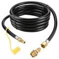 CACAGOO 12ft Propane Quick Connect Hose for RV to Ga-s Grill 1/4 Quick Connect Hose Converter Replacement for 1lb Throwaway Bottle Connects Portable Appliance to RV 1/4 Female Quick Disconnect