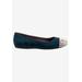 Extra Wide Width Women's Sonoma Cap Toe Flat by SoftWalk in Navy (Size 7 WW)