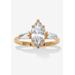 Women's 3.12 Tcw Marquise Cz 14K Yellow Gold-Plated Sterling Silver Engagement Ring by PalmBeach Jewelry in Gold (Size 10)