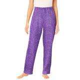 Plus Size Women's Lounge Pant by Catherines in Amethyst Purple Animal (Size M)