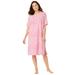 Plus Size Women's Short-Sleeve Sleepshirt by Dreams & Co. in Pink Leopard (Size M/L)