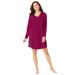 Plus Size Women's Henley Sleepshirt with Lace Detail by Woman Within in Pomegranate (Size 2X)