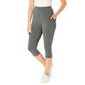 Plus Size Women's Pocket Capri Legging by Woman Within in Medium Heather Grey (Size 2X)