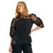 Plus Size Women's Mockneck Lace Top by June+Vie in Black Lotus Lace (Size 18/20)