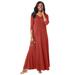 Plus Size Women's Double-V Maxi Dress by Jessica London in Red Ochre (Size 18 W)