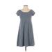 Eileen Fisher Casual Dress - A-Line: Blue Solid Dresses - Women's Size P Petite