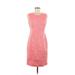 Calvin Klein Casual Dress - Sheath: Pink Jacquard Dresses - Women's Size 9