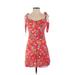 The Andamane Casual Dress - Mini: Red Floral Dresses - Women's Size X-Small