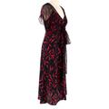 Diane von Furstenberg Black & Red Silk Chiffon Dress Size XXS