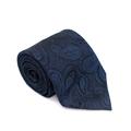 Canali Navy Blue & Black Silk Paisley Print Tie
