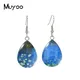 Claude Monet-Boucles d'oreilles en forme de larme de nénuphar cabochon en verre bijoux faits à la