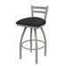 Holland Bar Stool 411 Jackie Low Back Swivel Bar & Counter Stool Upholstered/Metal in Gray/Blue/Black | Bar Stool (30" Seat Height) | Wayfair