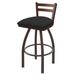 Holland Bar Stool 411 Jackie Low Back Swivel Bar & Counter Stool Upholstered/Metal in Black/Brown | Bar Stool (30" Seat Height) | Wayfair