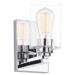 Cilindro 8.25" High Polished Chrome Wall Sconce With Clear Glass Shade