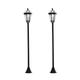 Lot de 2 lampadaires extérieurs solaires 15 Lm Ø 18,5 x 129H cm noir