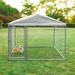 VIVIJASON Outside Dog Run House Pet Enclosure Large Outdoor Dog Kennel with Galvanized Chain Link Heavy Duty Pet Fence Cage with Fully Enclosed UV-Resistant Oxford Cloth Roof & Secure Lock