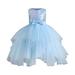 ZRBYWB Toddler Girls Dress Beaded Sequin Lace Bow Tutu Dress Princess Dress Party Wedding Prom Outfits Summer Clothes
