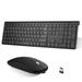 UrbanX Plug and Play Compact Rechargeable Wireless Bluetooth Full Size Keyboard and Mouse Combo for Lenovo Flex 5 2-in-1 Laptop - Windows macOS iPadOS Android PC Mac Smartphone Tablet -Black