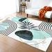 Boho Style Area Rug For Bedroom Living Room Decor Abstract Leaf Soft Non-Slip Rugs Indoor Large Floor Carpet Minimalist Geometric Art Floor Mat 4 x 6