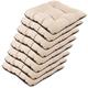 Superkissen24. Chair Cushions Seat Pads - Set of 8 45x45cm - Seat covers for Dining Chairs, Garden Chairs, Office Chairs - Outdoor/Indoor Chair Pillows - Waterproof - Beige Linen