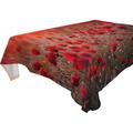 Hunihuni Rectangle Tablecloth,Flower Red Poppy Polyester Table Cloth Cover Table linen for Kitchen Dining Party Decor Outdoor Picnic, 60"x90"