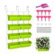 8 pieces Hanging Plant Pots, Vertical Garden Planter, Wall Pocket, Outdoor Hanging Flower Basket, Fence Balcony Railing Shelf Planters with Detachable Hook for Garden Ornament Home Decor (Light green)