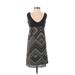 Amadi Casual Dress - Mini Plunge Sleeveless: Black Dresses - Women's Size 2X-Small Petite